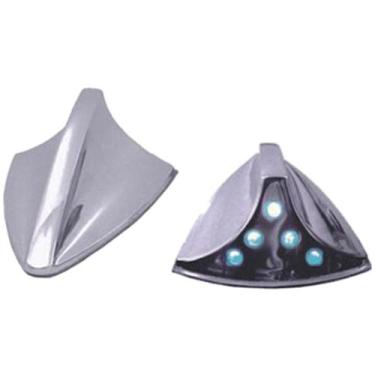 Imagem de Antena Decorativa Tubarao Cromada Luz Sequencial Vermelha Cod.ref. Nk-