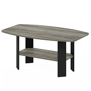 Imagem de Furinno Mesa de centro de design simples, cinza carvalho francês/preto