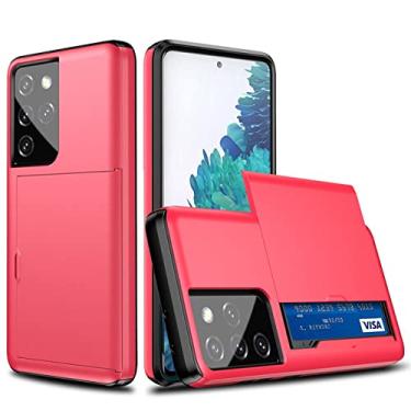Imagem de Capa de suporte para slots de cartão deslizante para Samsung Galaxy S21 S30 S20 FE Note 20 Ultra 10 9 8 S10 5G S9 S8 Plus S10E S21 Capa Funda, vermelha, para Galaxy Note 8