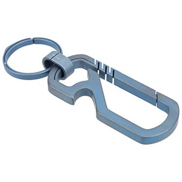 Imagem de Chaveiros de liga de titânio, chaveiros com clipe confortável ao toque para viagens ao ar livre para amigos(azul)