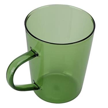 Imagem de Canecas 380ml Copo Leite Alto Vidro Borossilicato Térmico Fácil de Limpar Caneca de Vidro para Cozinhas Hotéis Cafés(verde)