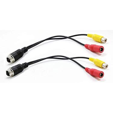 Imagem de Conectores de 4 pinos de aviação para RCA DC - Adaptador de cabo RCA M12, 4P Male to RCA+DC 2 Packs
