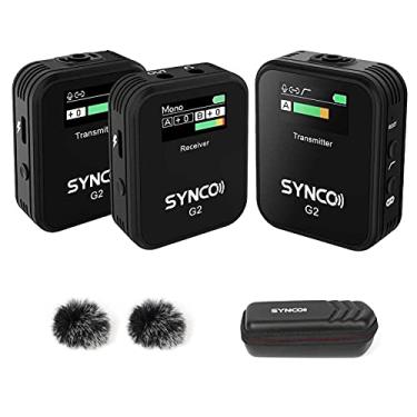 Imagem de Zwbfu Synco G2 (A2) 1-Trigger-2 Sistema de Microfone Sem Fio 2.4G com 1 Receptor + 2 Transmissores + 2 Microfones de Lapela Alcance de Transmissão 150M Tela Tft de 3, 5 mm Para Smartp Preto
