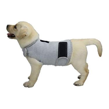 Imagem de cattamao Casaco confortável para alívio da ansiedade do cachorro, colete calmante para ansiedade do cachorro, jaqueta de camisetas Thunder para cães PP, P, M, G, GG (cinza claro P)
