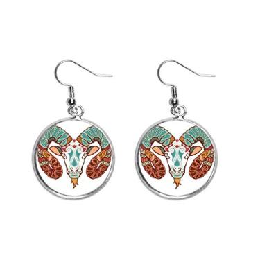 Imagem de Brinco feminino com símbolo do zodíaco da Constelação Áries pingente prata pingente joia