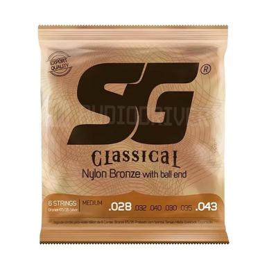 Imagem de Encordoamento SG Nylon Bronze 65/35 Prata c/ Bolinha