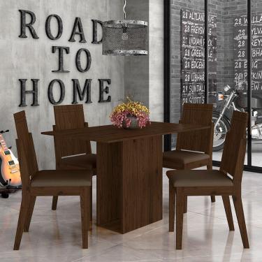 Imagem de Mesa Com 4 Cadeiras Filipinas Imbuia/marrom -  Móveis Arapongas