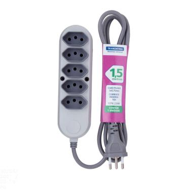 Imagem de Extensão Múltipla 5 Tomadas 2P+T 10 A 250 V Tramontina 1,5 m Tramontina