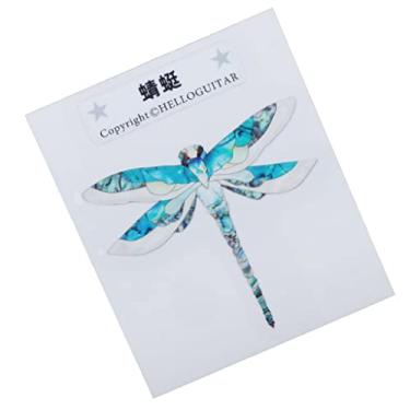 Imagem de simhoa Decalque adesivo de cabeça universal para guitarras, bandolim Banjo Ukulele baixo - libélula