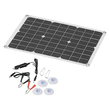 Imagem de Cuifati Kit de painel solar 50W, carregador de gotejamento de painel solar USB portátil à prova d'água e durável para bomba d'água de galpão de iate de barco RV