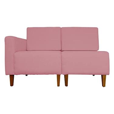 Imagem de Poltrona Decorativa Alice Lado Direito Pés Trapézio Suede Rosa - DS Estofados