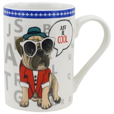 Imagem de Caneca Pug em new bone china 320ml cor branca