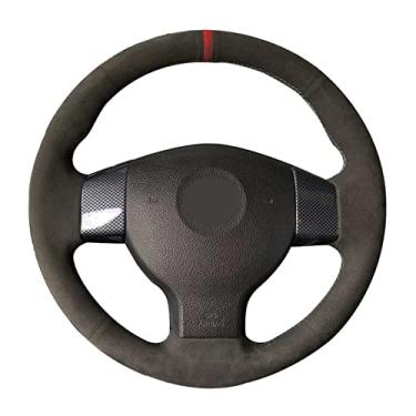 Imagem de JEZOE Capa de volante de carro personalizada costurada à mão em camurça, para Nissan Tiida 2004-2010 Sylphy 2006-2011 Versa 2007-2011 Versa Note