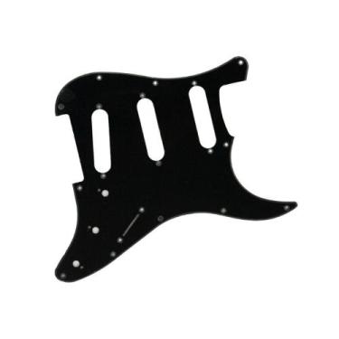 Imagem de Escudo Guitarra Strato Sss Preto 1 Camada Dolphin