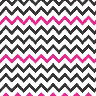 Imagem de Papel De Parede Adesivo Chevron Preto E Rosa Quarto Sala 3m