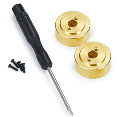 Imagem de Maleonn 2 peças adaptador de eixo de trava traseira de latão com chave de fenda para 1/24 RC Crawler SCX24 acessórios de atualização