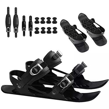 Imagem de Sapatos de skate de inverno Mini patins de esqui para sapatos de caminhada na neve Pranchas curtas Snowskates Snowblades - Esqui Ajustável Portátil para homens e mulheres