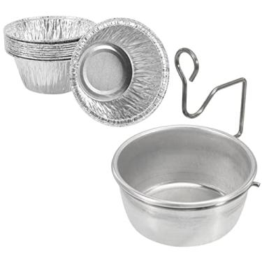 Imagem de Copo de graxa com clipe para grelhas externas Char-Broil, substituição para defumador de propano Masterbuilt de 76 cm, vem com copo de gotejamento de alumínio (pacote com 10)