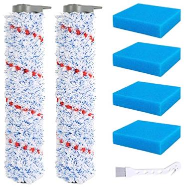 Imagem de Cyorka Rolo de substituição para aspirador de pó sem fio iFloor Wet Sek, pacote com 2 escovas de rolo, 4 espuma pré-filtro.