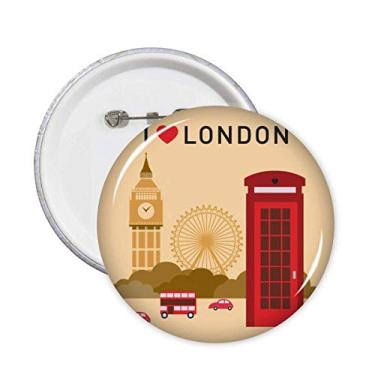 Imagem de Broche de bandeira I Love London Reino Unido Post Office Broche Emblema Decoração 5 peças