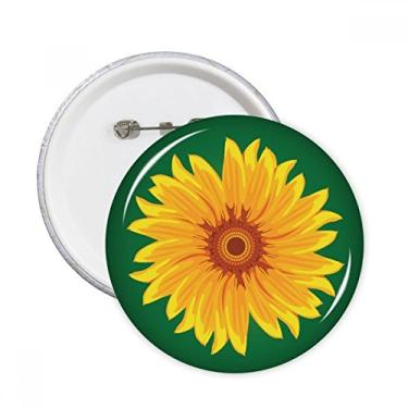 Imagem de Broche redondo de flor de girassol amarelo 5 peças