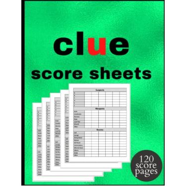 Imagem de Folhas de pontuação Clue: folhas de jogo Clue, livro de pontuações com 130 páginas; folhas de caderno Clue Detective, blocos de substituição de pista, folhas de jogo de tabuleiro de pista, brochura de tamanho 15 x 23 cm