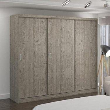 Imagem de Guarda Roupa Casal 3 Portas de Correr 2 Gavetas Mdf Mm7318 Espresso Móveis Demolição