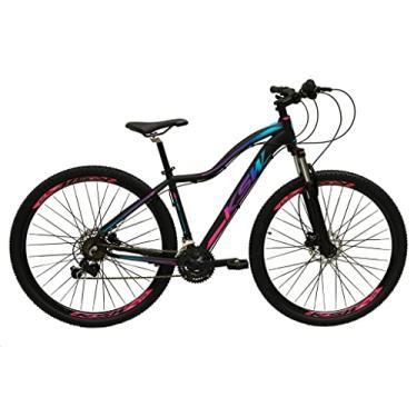 Imagem de Bicicleta Feminina Aro 29 Ksw Mwza 27v Freio Hidráulico K7 Garfo com Trava (15, Preto/Pink/Azul)