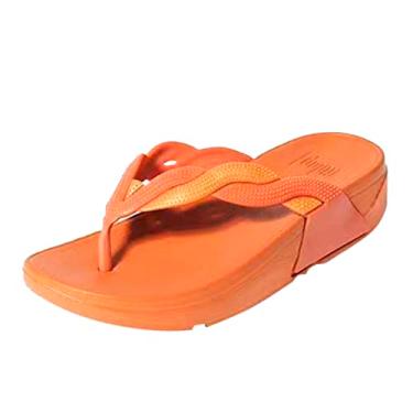 Imagem de Sandálias rasteiras para mulheres tamanho 38 sandálias de verão sandálias de salto sandálias chinelos anabela chinelos para mulheres e mulheres (laranja, 38)