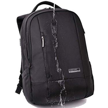 Imagem de Mochila para laptop feita de tecido de náilon, bom brilho, resistência à abrasão e rasgos, desempenho repelente de água, preta