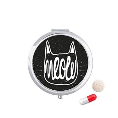 Imagem de Mewing Cat Caixa de armazenamento de remédios preta e branca