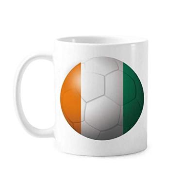 Imagem de Coate d'Ivoire Caneca de futebol com a bandeira nacional de cerâmica xícara de porcelana café louça