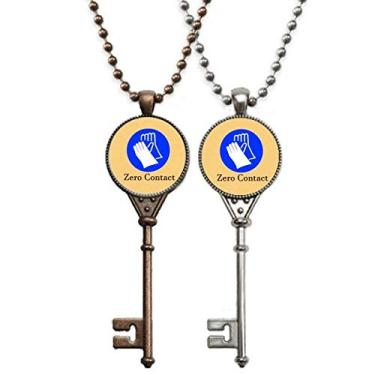 Imagem de OFFbb-USA Zero Distance Contact Entrench Fence Chaveiro Colar Pingente Joias Decoração de Casal