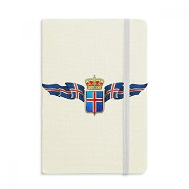 Imagem de Caderno com emblema nacional da Islândia, capa dura de tecido, diário clássico A5