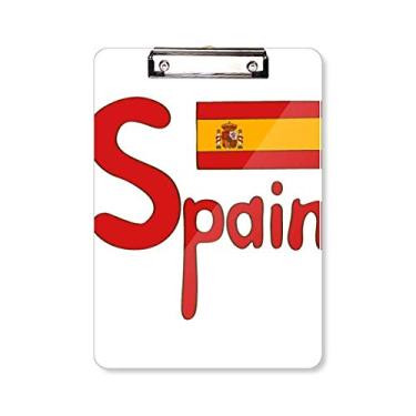 Imagem de Placa de suporte com estampa vermelha da bandeira da Espanha A4