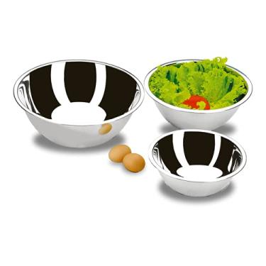 Imagem de Jogo Com 3 Tigelas De Aço Inox Cozinha 19, 21 E 23 Cm