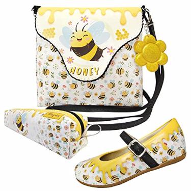 Imagem de Kit Infantil Feminino Sapatilha, Bolsa e Estojo Abelhinha, Magicc Kids