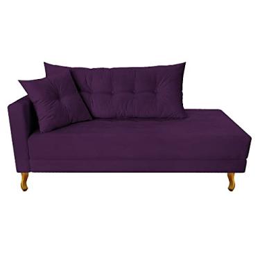 Imagem de Recamier Azura 160cm com Almofada Lado Direito Suede Roxo - Amarena Móveis