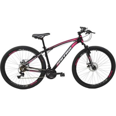 Imagem de Bicicleta Aro 29 MTB Aluminio Quadro 17" Câmbio Shimano 21 velocidades Nitro Preta/Rosa-Unissex