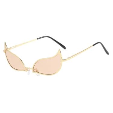 Imagem de Óculos acessórios de uma peça adereços olho de gato óculos de sol de metal feminino masculino rave festa punk óculos, 5, um tamanho