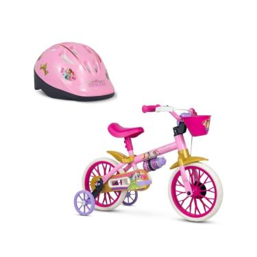 Imagem de Bicicleta Infantil Aro 12 e Capacete Princesas Nathor