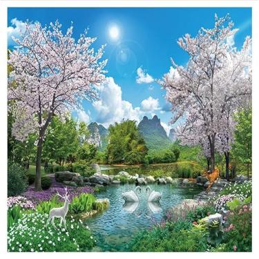 Imagem de TUYIFA Papel de parede de paisagem 3D além do mundo sonho Fairyland pintura de paisagem sala de estar sofá sala de jantar quarto TV papel de parede (138 ''x100' '(350x256 cm), figura 7)