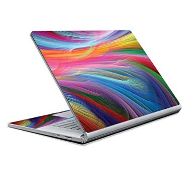 Imagem de MightySkins Skin compatível com Microsoft Surface Book 2 15" (2018) - Arco-íris Waves | Capa protetora, durável e exclusiva de vinil | Fácil de aplicar, remover e alterar estilos | Feito nos EUA