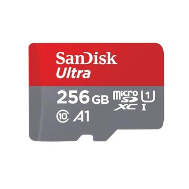 Imagem de SanDisk Cartão de memória Ultra microSDXC UHS-I de 256 GB com adaptador - 120 MB/s, C10, U1, Full HD, A1, Cartão Micro SD - SDSQUA4-256G-GN6MA