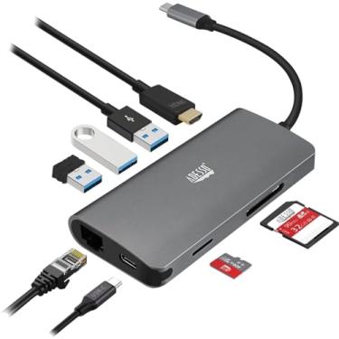 Imagem de Adesso Estação de ancoragem USB C, adaptador multiportas, hub HDMI suporta 4K, porta Ethernet RJ45, carregamento PD de 100 W, 3 leitores de cartão USB, SD/TF (compatível com TAA)