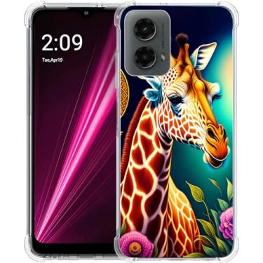 Imagem de Beaucov Capa para Motorola Moto G 5G 2024, proteção contra quedas de flores de girafa à prova de choque capa protetora de corpo inteiro resistente a arranhões para Motorola Moto G 5G 2024/Moto G 5G 3ª
