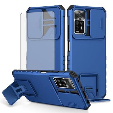 Imagem de Asuwish Capa de telefone para Xiaomi Redmi Note 11 Pro 4G/5G com protetor de tela de vidro temperado e capa de câmera deslizante suporte suporte acessórios de celular protetor Redme Note11 11E 11Pro
