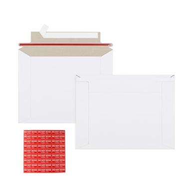 Imagem de zmybcpack Pacote com 100 envelopes rígidos de 16,5 x 11,4 cm para documentos fotográficos, envelopes de envio de papelão branco para CD, fotos, documentos