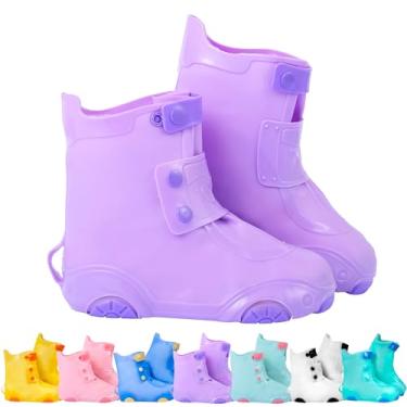 Imagem de Capas para sapatos de chuva | Capas de sapato impermeáveis para crianças meninos meninas | galochas reutilizáveis galochas (roxo, PP)