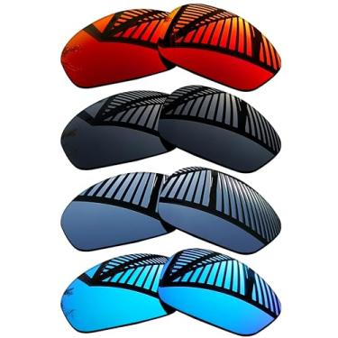 Imagem de MYCOURAG 4 pares de lentes de reposição para óculos de sol Oakley Juliet - preto sólido + titânio + azul gelo + vermelho fogo